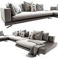 minotti modern multi-person sofa sofa double sofa leisure sofa living room sofa leather sofa corner sofa 3d model