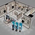 Golf Clothing Store Modern Bright Interior With Mannequins Displaying Men's Suits And Apparel