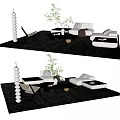 Modern sofa coffee table combination 3d model