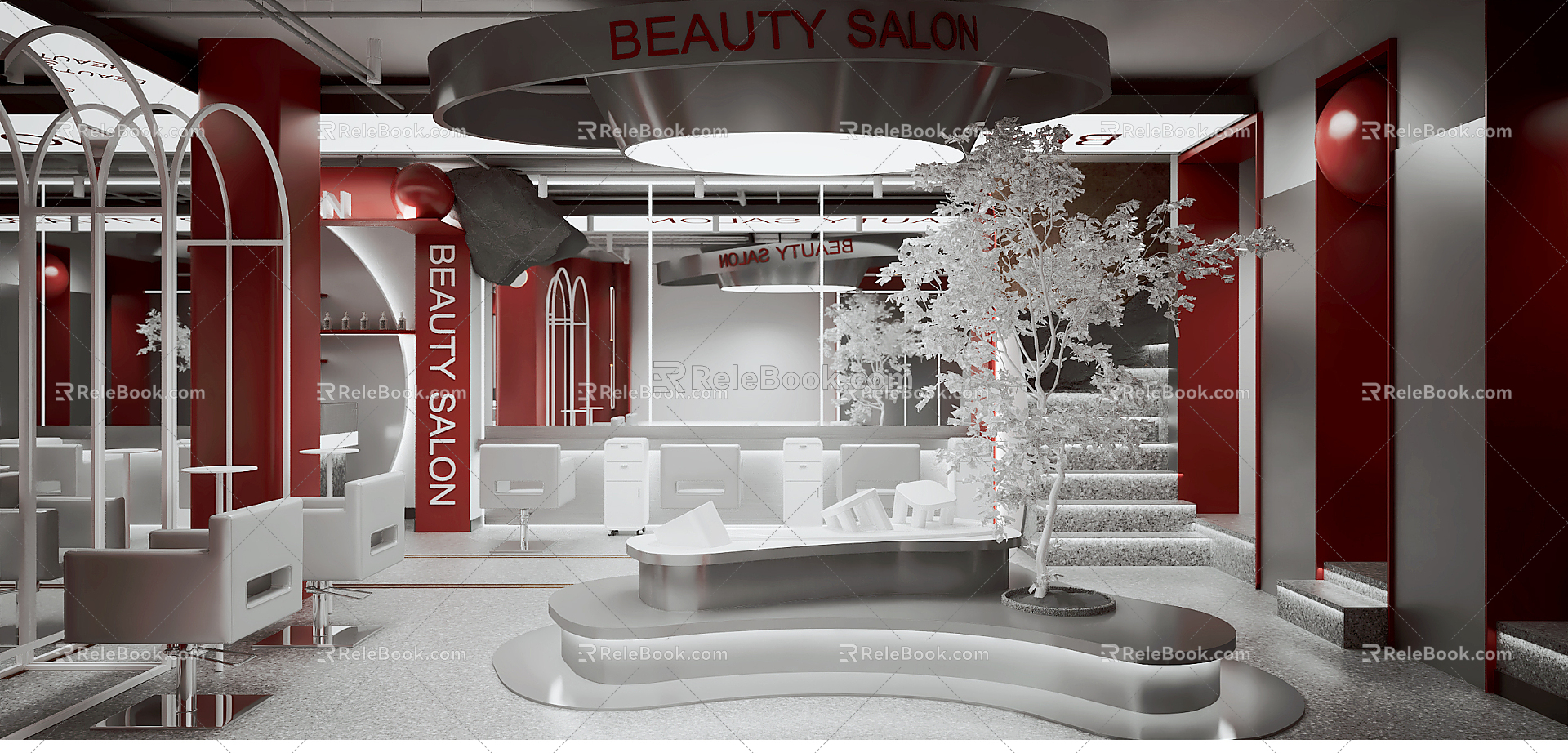 Modern Barber Shop Online Celebrity Hairdressing Shop 3d model