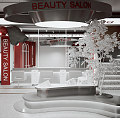 Modern Barber Shop Online Celebrity Hairdressing Shop 3d model