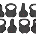 Black Ergonomic Kettlebells With Different Sizes For Home Gym Fitness Training Equipment