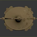 Elegant Ornate Vanity Mirror With Gold Metal Frame And Marble Base