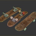 Skateboard class sports old skateboard four-wheel skateboard children skateboard pulley sporting goods sporting goods 3d model