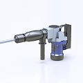Industrial Handheld Power Hammer Drill With Long Bit Gray Blue White Design