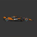 McLaren Black And Orange Race Car With Sponsor Logos And Colorful Wheels