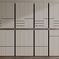 Modern White Wardrobe With Modular Design Multiple Drawers And Sleek Doors 3d model