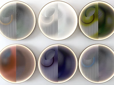 Modern Decorative Circular Wall Decor With Geometric Patterns And Various Colors 3d model