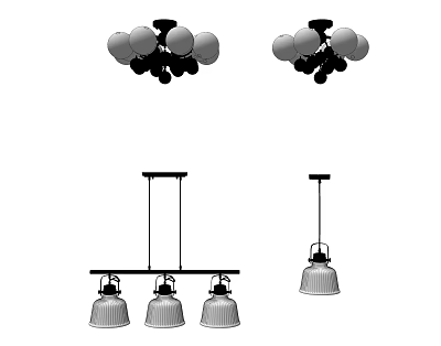 Modern chandelier simple lamp combination 3d model Modern chandelier simple lamp combination 3d model