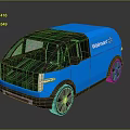 Blue Walmart Delivery Van Showcasing Modern Design Transparent Roof And Sleek Exterior