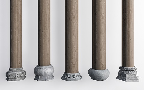 Chinese-style Column Chinese-style Column Foundation Stone Pillar Cornerstone 3d model