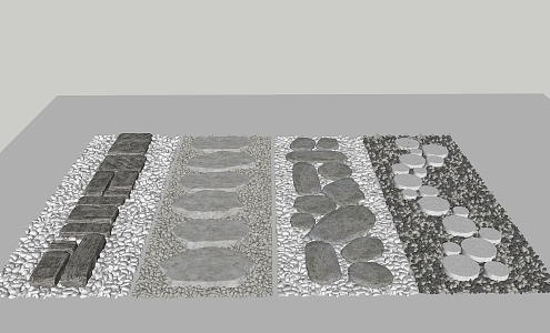 Cobblestone Slab Road Stone Garden Stone Road 3d model