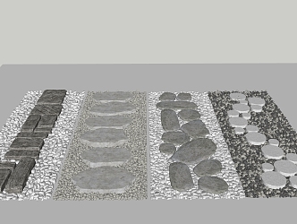 Cobblestone Slab Road Stone Garden Stone Road 3d model