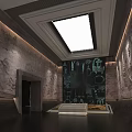 Modern Exhibition Hall Interior Design with Display Walls Lighting and Visitors