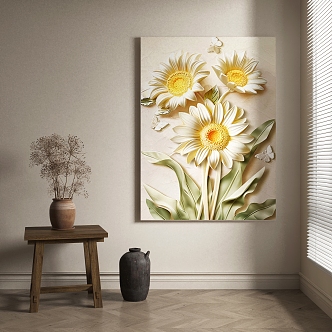 New Chinese abstract decorative painting 3d model