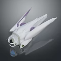 Futuristic Aerodynamic Vehicle White And Purple With Transparent Cockpit Sleek Wings Design