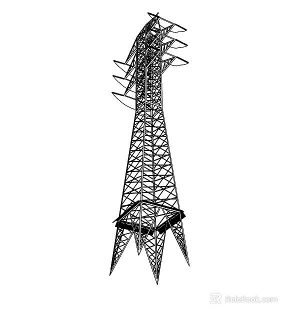 High Strength Industrial Steel Lattice Tower Structure For Power Transmission Networks 3d model 