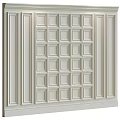 White Decorative Wall Panel With Rectangular Grid Pattern Design 3d model