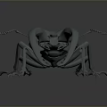 Detailed Stag Beetle 3D Model With Large Mandibles Grayish Blue Color And Dark Background Render