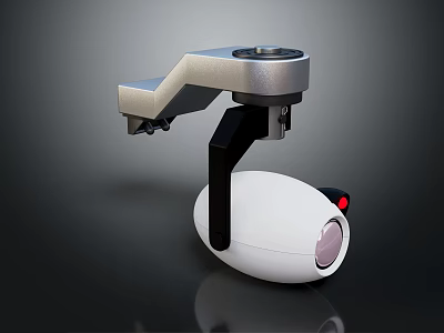 Projection Monitoring Device With Mechanical Arm White Spherical Body And Projection Lens 3d model
