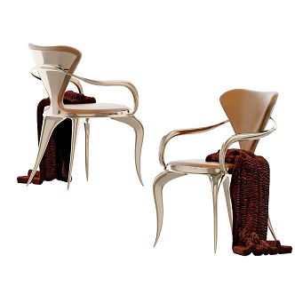 Modern Light Luxury Dining Chair 3d model