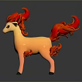 Flame Pony Toy Figure With Orange Mane And Curled Flame Tail Standing Pose