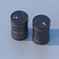 Two Black Cylindrical Household Storage Containers With Durable Modern Design 3d model
