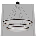 Modern Double Ring Chandelier With LED Lighting For Contemporary Interior Design 3d model