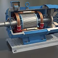 Motor Induction Motor Cross-section Motor Industrial Equipment Water Pump Water Pump Low Face Number Game Low Model Simple Model Video Level Super Realistic 3d model