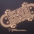 Neon Lamp Lighting Combination with Skate Board Design Neon Sign
