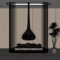 Gradient Glass Fireplace Gradient Glass Partition Gradient Glass Screen Gradient Glass End View Wall Furnace Partition Fireplace End View Wall 3d model