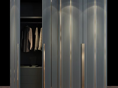 Elegant Modern Chest of Drawers with Metal Handles and Sleek Design for Bedroom 3d model