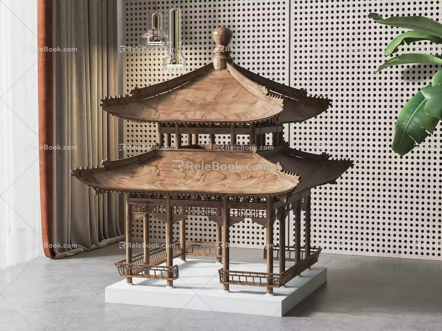 New Chinese style ornaments gazebo ornaments 3d model