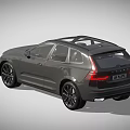 Volvo Gray SUV With Modern Front Grille LED Headlights And Roof Rails