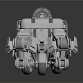 Futuristic Mechanical Vehicle With Multiple Wheels Robotic Arms And Cockpit In 3D Rendering