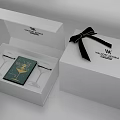 Elegant Decorative Ornament Set In Open White Gift Box With Stylish Details