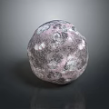 Pink Gray Textured Stone Sphere With Smooth Reflective Surface In Minimalist Background