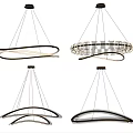 Modern Circular Chandeliers With LED Lighting Metallic Frames And Stylish Design Variations