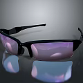 Stylish Black Frame Sunglasses With Purple Lenses And Reflective Modern Design