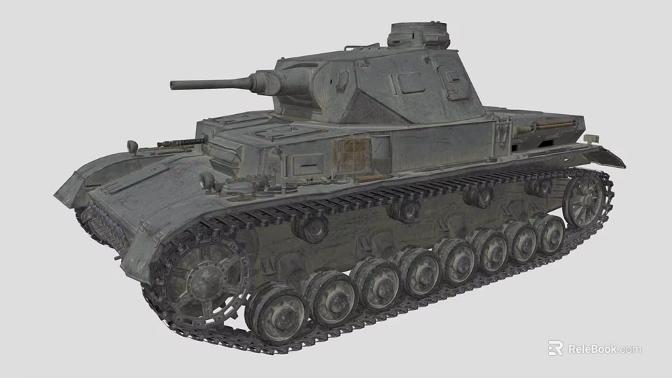 Vintage Military Tank With Detailed Tracks Turret And Gun Barrel Design 3d model 
