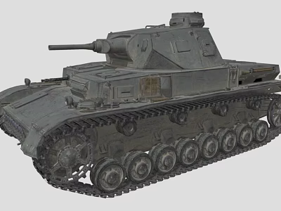 Vintage Military Tank With Detailed Tracks Turret And Gun Barrel Design 3d model