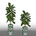 Modern potted plant flowerpot plant green plant ornaments tropical plant green leaf 3d model