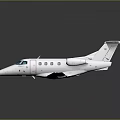 White Small Private Jet Showcasing Streamlined Design And Visible Windows On Dark Background 3d model