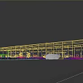 Modern Industrial Factory Building With Large Windows Delivery Truck And Parking Area In Front