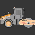 Yellow Heavy Duty Vibratory Road Roller With Large Drum And Cab For Construction