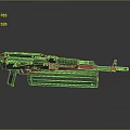 Tactical Machine Gun With Metallic Finish Drum Magazine And Long Barrel Design