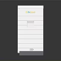 White Elentra Electronic Device With Square Button And Striped Design