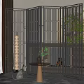 New Chinese-style screen metal screen partition 3d model