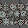 Ornate Round Decorative Panels With Intricate Traditional Geometric Patterns 3d model