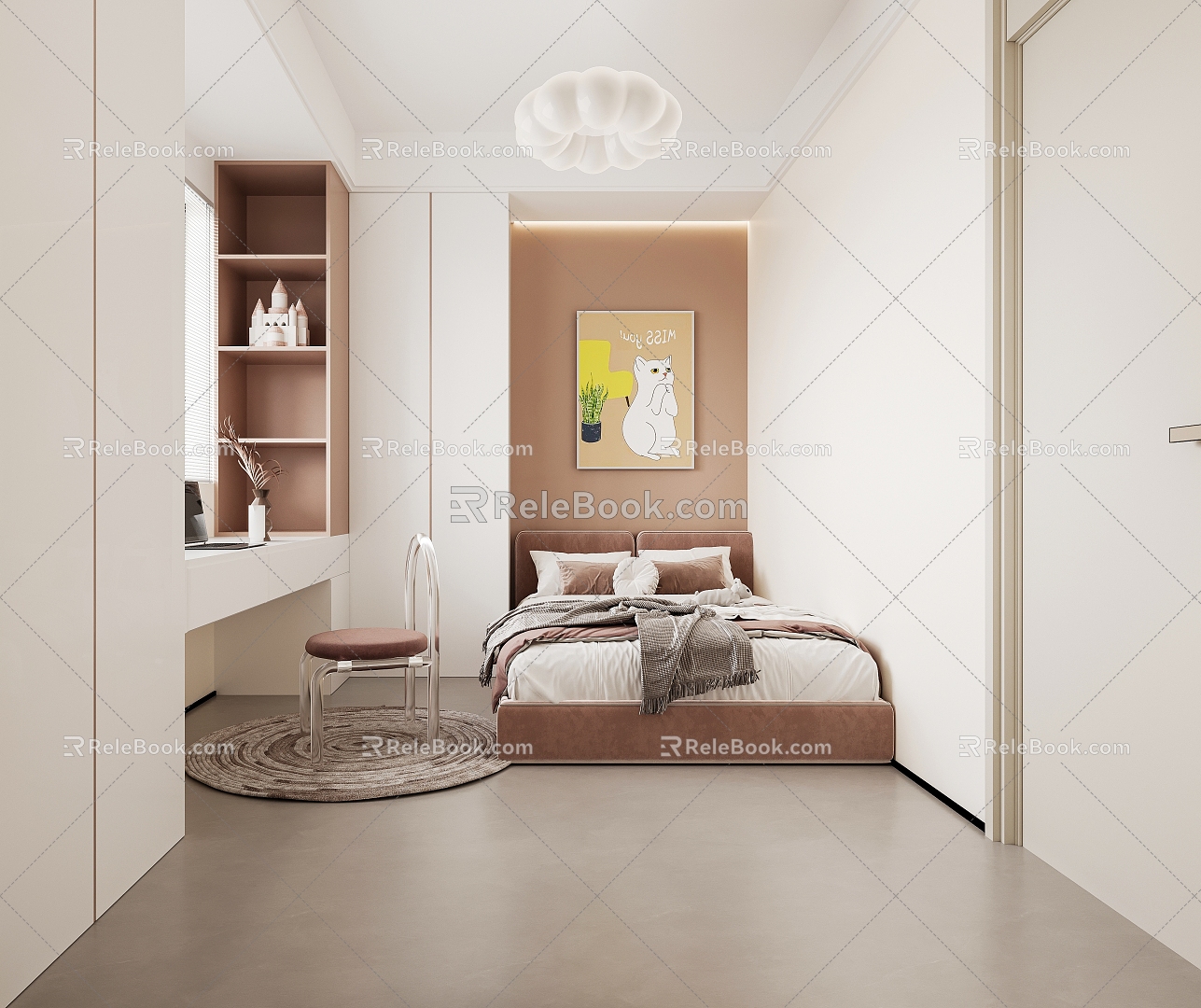 High-grade cream children's room 3d model